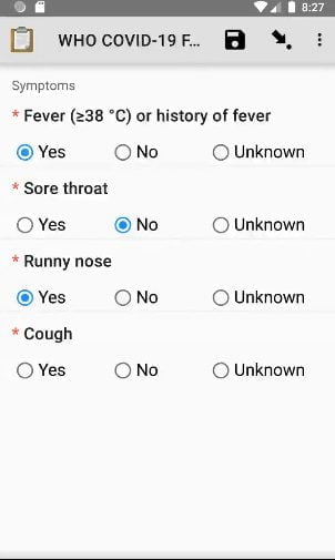 ODK Collect- fever, sore throat