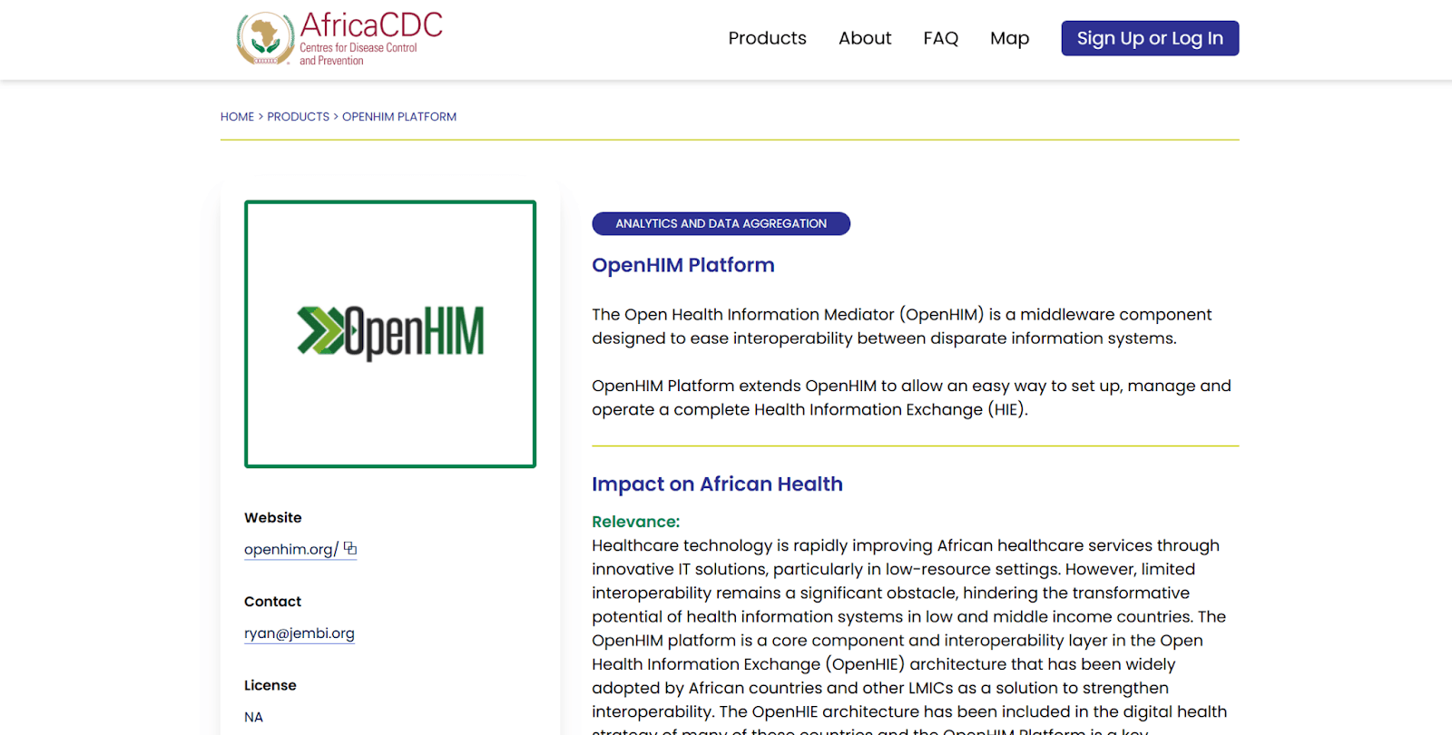 Africa HealthTech Marketplace product page